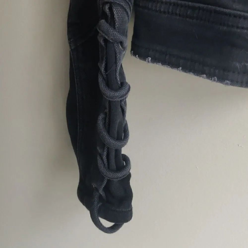 Free People charcoal denim jacket - Picture 3 of 9